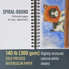 5.5″ x 8.5″ Watercolor Painting Paper Pads, 3 Pads, 30 Sheets Each, 140lb 300gsm