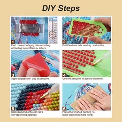 Diamond Painting Kits for 12 inches by 12 inches, Cactus flower