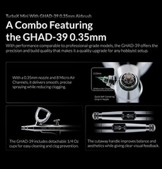 Turbox mini Kit GHAD-39: Dual-Action Airbrush & Digital Compressor,NEW 2026 🔥🔥