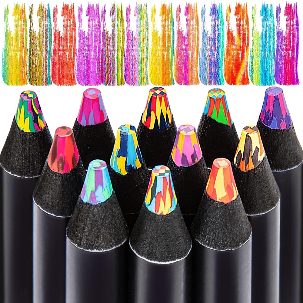 Rainbow Colored Pencils Art Supplies for Girls Boys Multi Colored Pencil