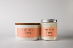 Milkhouse Candle Company Peaches & Poppies Soy – Vanilla 10 oz, White