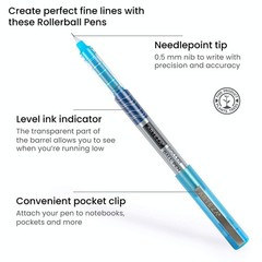 ARTEZA Rollerball Pens Fine Point, Set of 24 Colored Pens Office Product