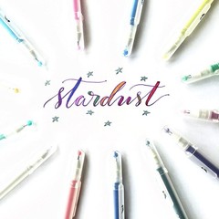 Gelly Roll Stardust Glitter Pens Set Of 2 Clear Writing Instruments 0.5Mm