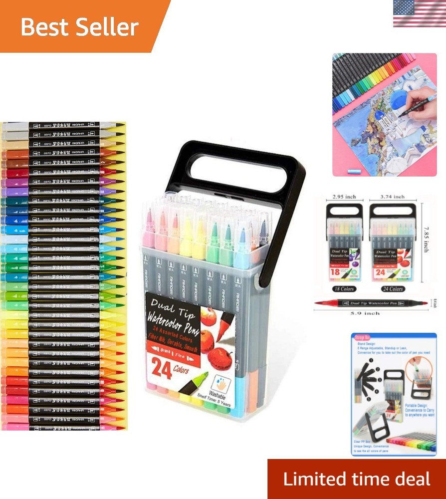 Dual Tip Markers for Kids, Washable Markers Set, Art Marker with Stand Portab…