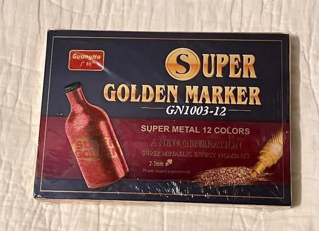 GuangNa Super Golden Marker Super Metal 12 Colors Metallic New Box