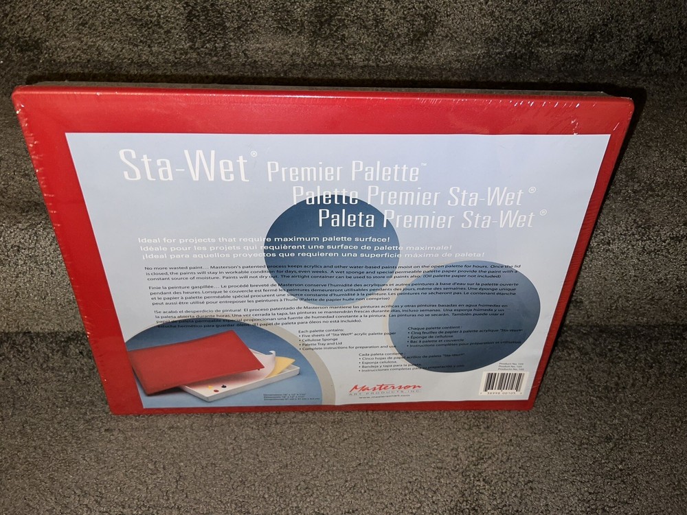 Sta-Wet Masterson Premier Palette With Red Lid- 16″ x 12″