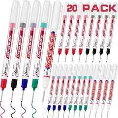 20 PCS Long Head Deep Hole Marker Pens,20mm Long Nib Marker, Longs Nose Marke…