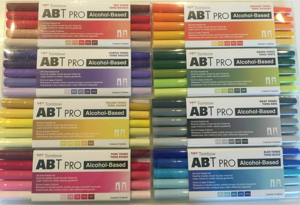 Tombow ABT Pro alcohol based markers 5pks. YOU CHOOSE NEW
