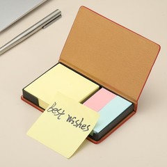 Leather Sticky Notes Holder, Post Notes Holder Box, Yellow