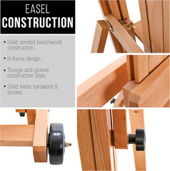 Master Multi-Function Studio Artist Wooden Floor Easel – Large Adjustable H-Fram