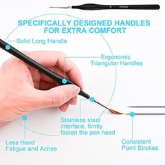 10 Pcs Miniature Paint Brush Kit Fine Point for Acrylic Painting Face Nail