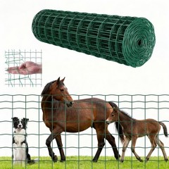 Farm Fence, 39 x 787 in, 4 x 4 in Mesh 2.1mm Galvanized Steel Wire Fencing f…