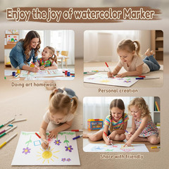Lexio Washable Markers for Kids, 20 Vibrant Coloring, Washable Non Toxic Markers