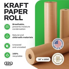 Brown Kraft Paper Roll 18 x 1200 feet Natural Wrapping Packing IDL Large 14400
