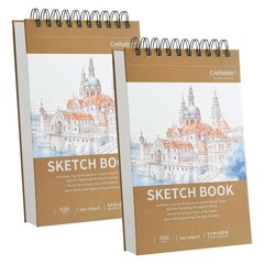 5.5″ x 8.5″ Small Sketch Book, Top Spiral Bound Sketch Pad, 100 Sheets Each 6…