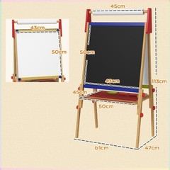 Qaba Easel for Kids, 3 in 1 Kids Art Easel with Paper Roll, Whiteboard