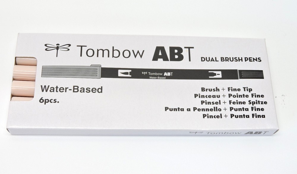 Lot of 6 – Tombow 56598 Dual Brush Pen Art Marker, ABT 850 Light Apricot – NEW!