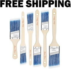 Paint Brushes 6-Pack Angle Brushes in Assorted Sizes for All Latex and Oil Paint