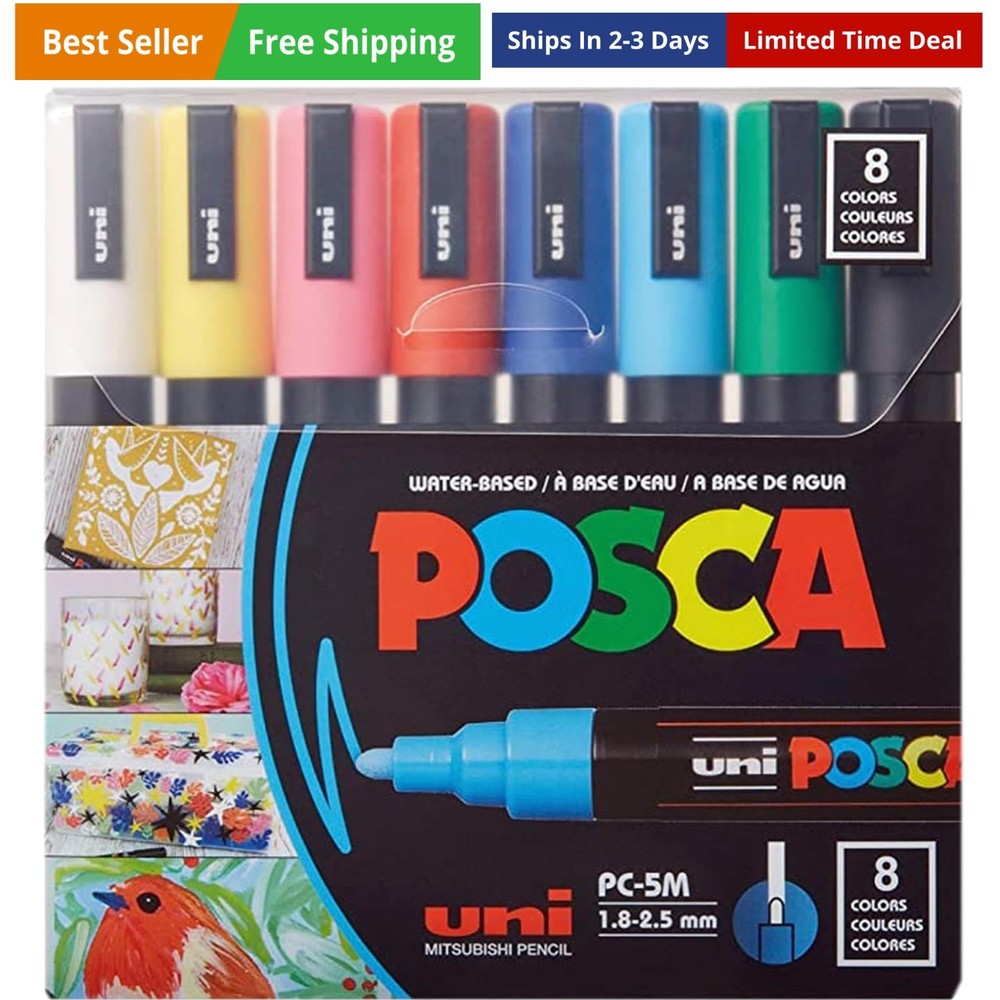Paint Markers, 5M Medium Acrylic Markers with Reversible Tips, Artist Recomme…