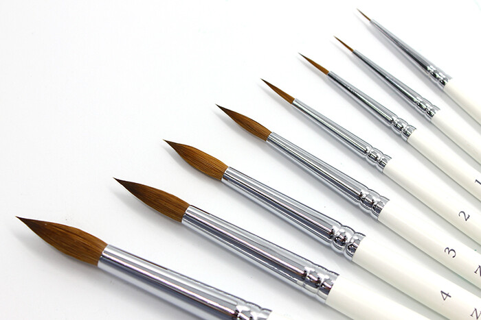 Kolinsky Sable Brush Round NEVSKAYA PALITRA Professional SHORT Handle RUSSIA