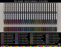 28 Dark Nocturnal Colors Acrylic Paint Pens Markers Set 0.7mm Extra Fine Tip