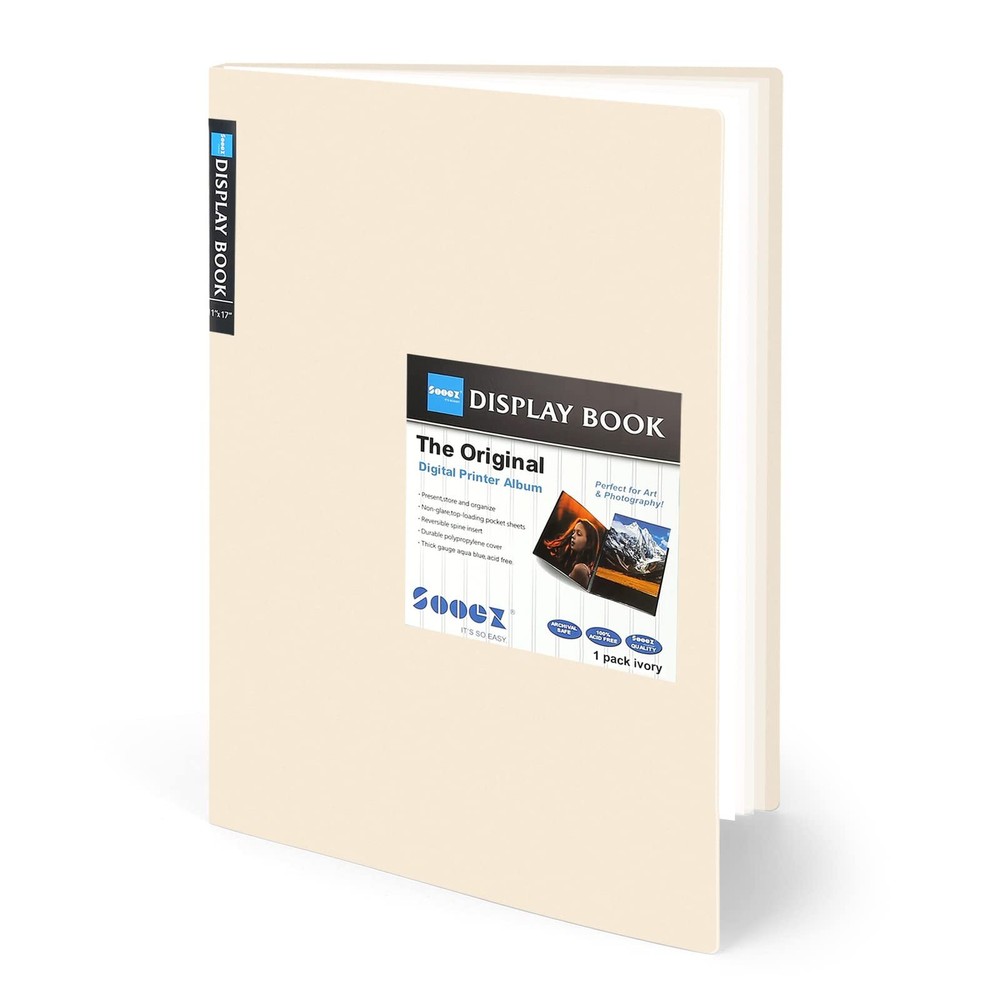 Art Portfolios 11″x17″ Large Portfolio Folder with 30 Pockets & Black Inner S…