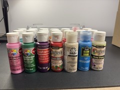 Crafters Lot Deco-Art FolkArt Apple Barrel Assorted Acrylic Paint Lot of 21