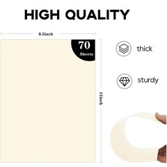8.5”x 11” Cream Art Drawing Paper for Painting Construction 8.5×11 70P, beige