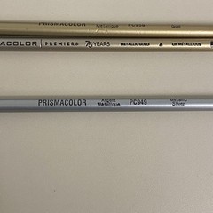 Prismacolor Metallic Silver Gold Pencils Lot of 7 Artist Drawing Art Supplies