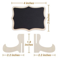 Mini Chalkboard Signs, 20 Pack Framed Small Chalk 4 inches by 3 inches, Black