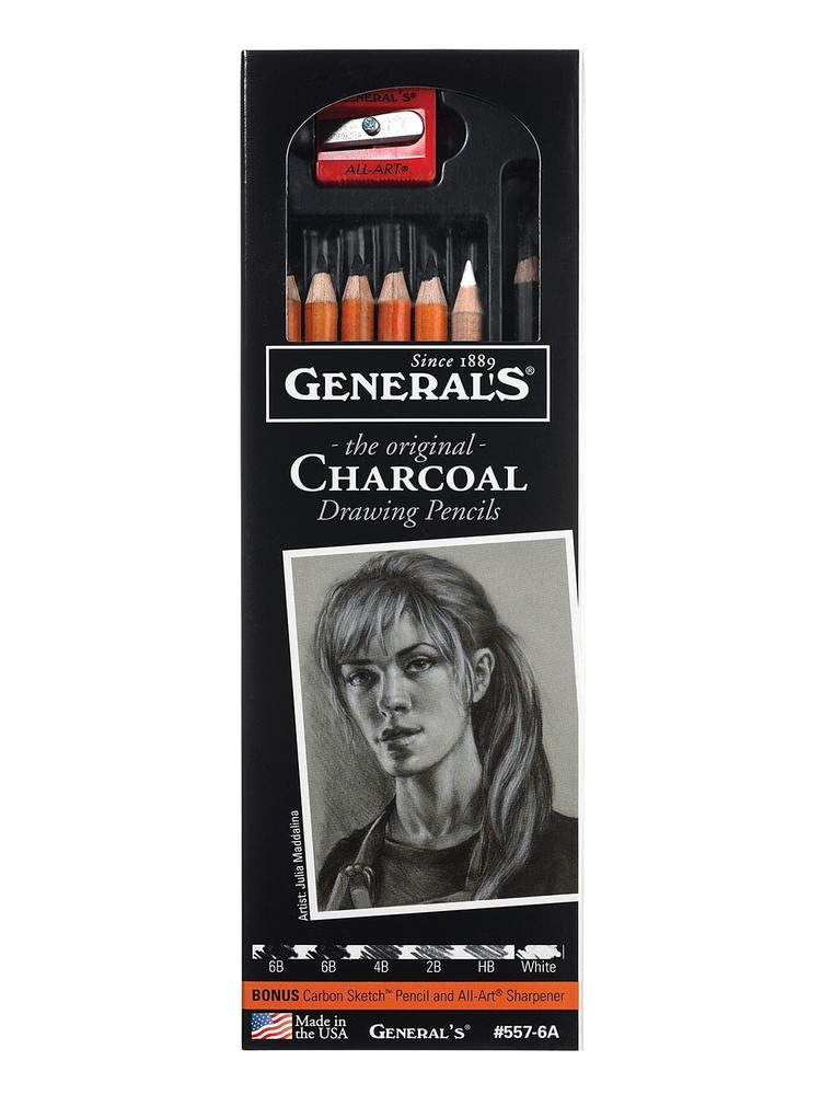 General’s Charcoal Drawing Pencils Set – set of 6