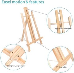 2PCS 12 Inch Wooden Tabletop Easel Stand For Painting Art Display Crafts