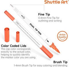 Fineliner & Brush Dual Tip Marker Set – 120 Colors