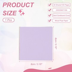 3.2×3.2″ Watercolor Sketchbook, 50 Sheets/100 Pages 230GSM/110lb, Purple