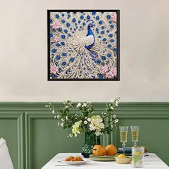 Peacock Special Shaped Diamond Art Painting Kits for Adults, Peacock 5D Pearl ss