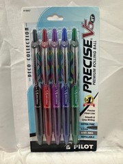 Pilot Precise V5 RT Pens 0.5mm Extra Fine Assorted Ink 6 Pack Deco Collection