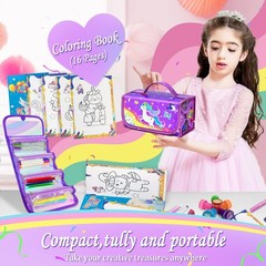 56 PCS Washable Scented Markers Set with Glitter Pencil Case, Mermaid Unicorn…
