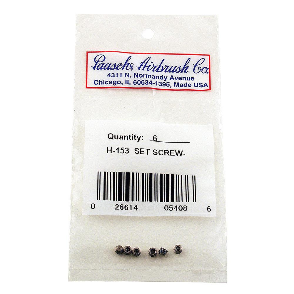 H-153 Pack of 6 Set Screws for Paasche H/HS/F Model Airbrushes