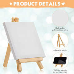 32 Pack Mini Canvas with Easel Sets for Painting Small Art Stretched Canvas Pane