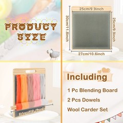 4 Pcs Wool Blending Board Carding Brush Set with 1 Wool Hand Carders Wood Bru…
