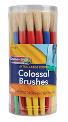 Chubby White Bristle Easy Grip Plastic Handle Paint Brush Set, 1/2 X 7 In, Multi