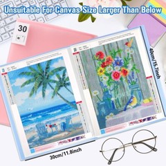 2PCS A3 Diamond Painting Storage Book for Art Portfolio Folder Photo Blue Pink