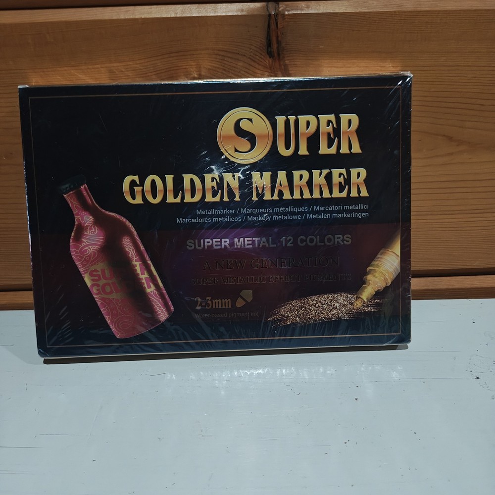 GuangNa Super Golden Marker Super Metal 12 Colors Metallic Markers Shiny Silver