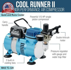 Airbrush Compressor Kit Gravity Siphon Feed Dual Action Single Action 3 Airbrush