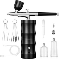 Airbrush Kit with Compressor Portable Airbrush Kit 48PSI High-Pressure Non-Clogg