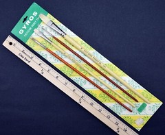 Vintage Artist Hobby Paint Sable Brushes Gyros Product Co #4-213J #8-214J 1950