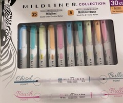 Zebra Mildliner Double-Ended Creative Markers 30-Pack **Brand New**