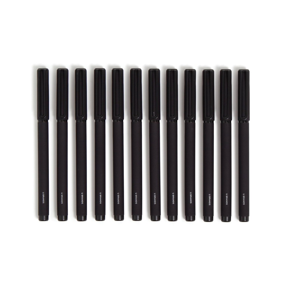 Midnight Black Felt Tip Pens Set Of 12 Bold Writing For Office And School