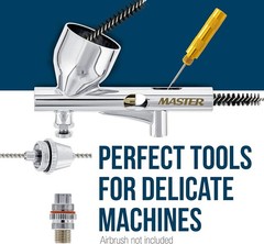 Complete Airbrush Cleaning Solution: 13-Piece Kit with Jar & Precision Tools