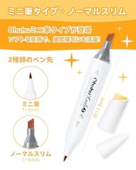Ohuhu Illustration Markers Brush Type 60-Color Set (Mini Brush Type & Normal